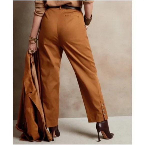 NWT Banana Republic x Harbison High Waist Pleated Safari Suit Pant Brown size 2 - Picture 2 of 16